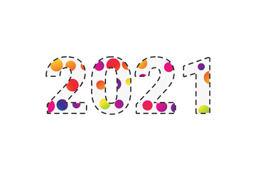 2021 Lettering text banner. Vector