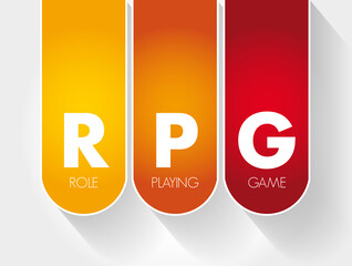 RPG - Role-Playing Game acronym, concept background