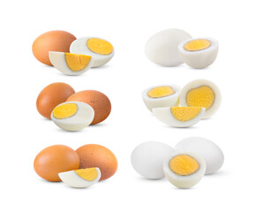 boiled egg isolated on white background