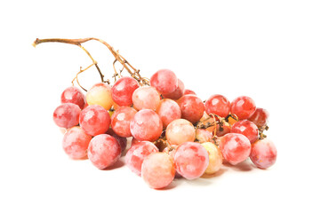 Bunch of ripe grapes isolated on white background.