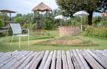 bamboo walkway in the natural garden