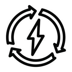 
Energy recycle icon in glyph editable design

