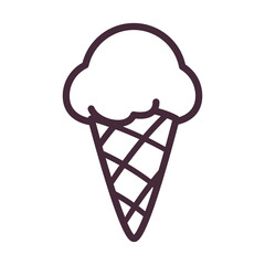 ice cream cone line style icon vector design