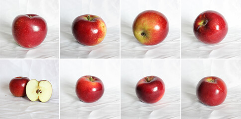 Set of red apples without editing