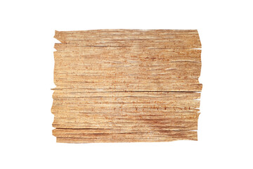 Horizontal wooden sign isolated on white background with clipping path for design or work