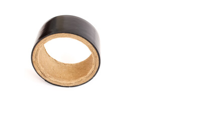 Isolated black tape on white background.