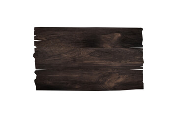 Front view of old wooden sign isolated on white background with clipping path for design