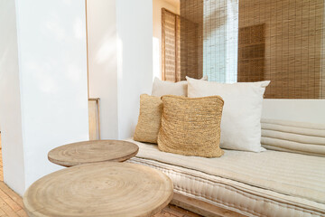 beautiful and comfortable pillows on sofa