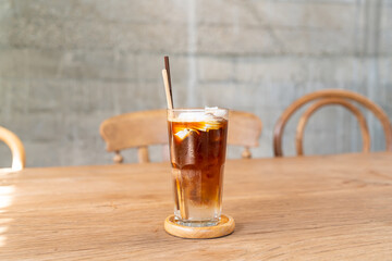 espresso coffee with coconut juice