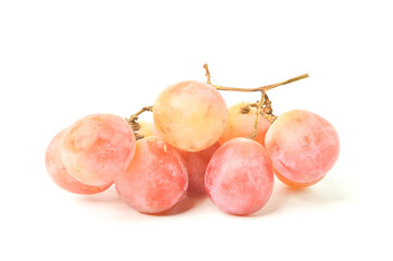 Ripe grapes isolated on white background.