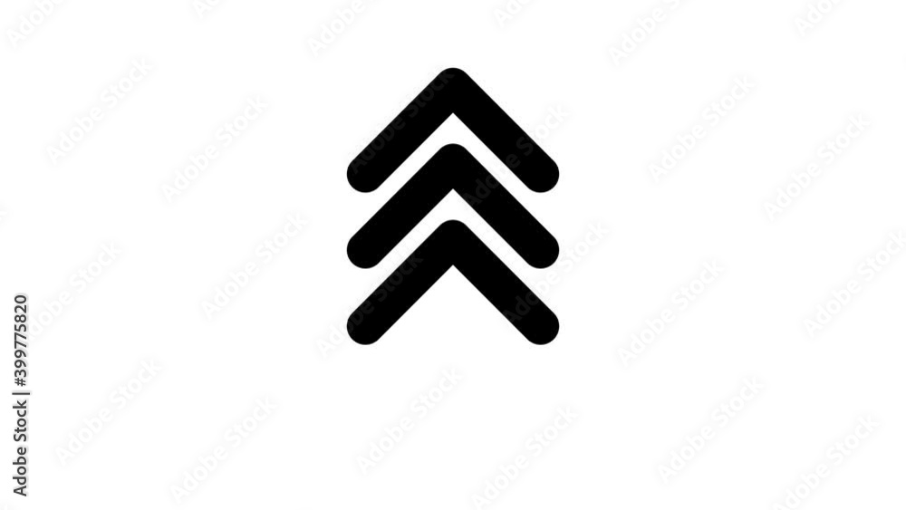 Poster Arrows animation on a white background and Swipe up move animated.
