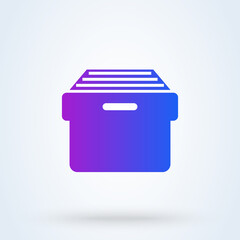 Archive Storage sign icon or logo. File Cabinet concept. Document Archive Storage illustration.