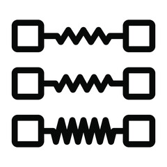 
Three elastic physics springs denoting hookes law in solid icon
