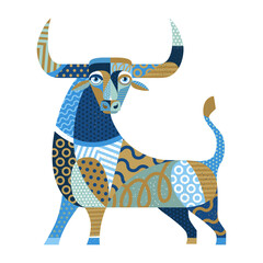 Bull vector illustration. Year of the bull