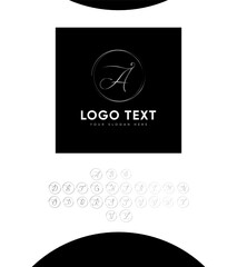 A creative elegant and charming Capital letter type A To Z sets  logo template, Vector logo for business and company identity 