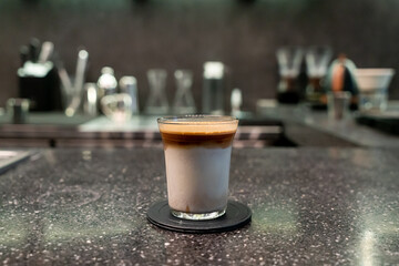 dirty coffee cup in cafe