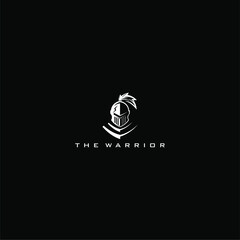 
warior vector for company logo. on a dark background.