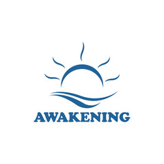 beach and summer design logo vector. sun and water wave logo template