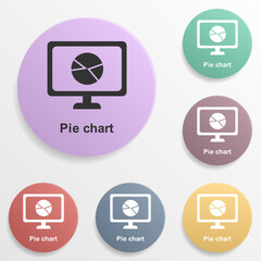 Online marketing, pie chart badge color set icon. Simple glyph, flat vector of online marketing icons for ui and ux, website or mobile application