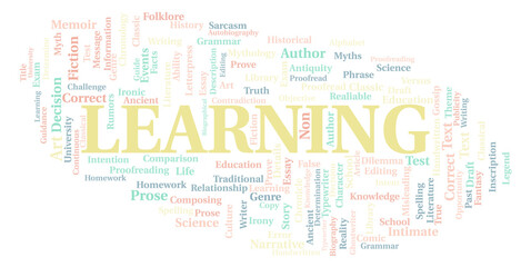 Learning typography word cloud create with the text only