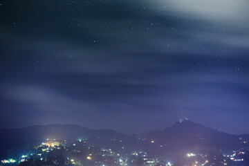 Night view of the city of Kandy in Sri Lanka.