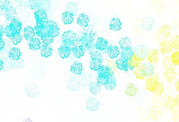 Light Blue, Green vector template with chaotic shapes.