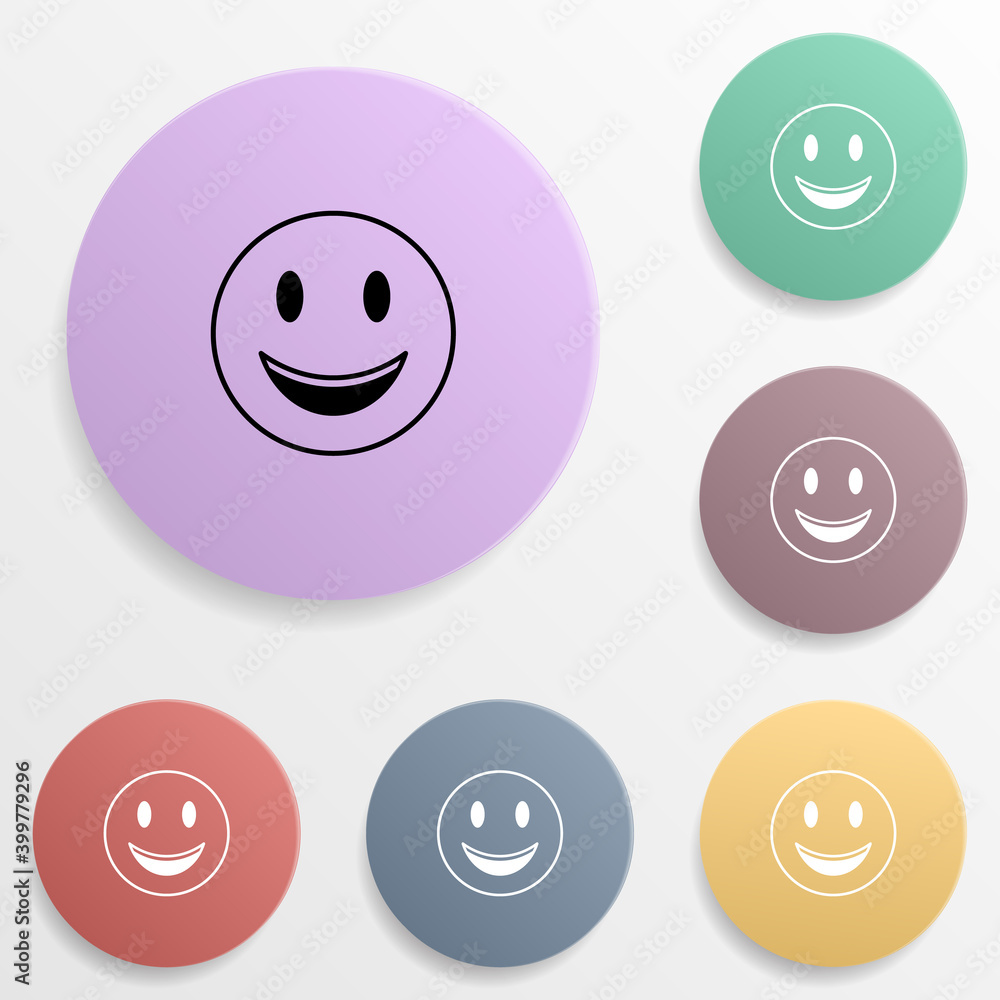 Poster touching emoji badge color set icon. simple glyph, flat vector of emoji icons for ui and ux, website