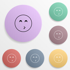 Whistle emoji badge color set icon. Simple glyph, flat vector of emoji icons for ui and ux, website or mobile application
