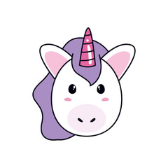 unicorn horse cartoon face vector design