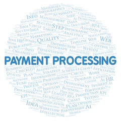 Payment Processing typography word cloud create with the text only.