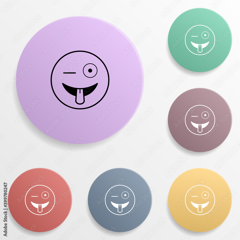 Aufkleber teases emoji badge color set icon. simple glyph, flat vector of emoji icons for ui and ux, website o