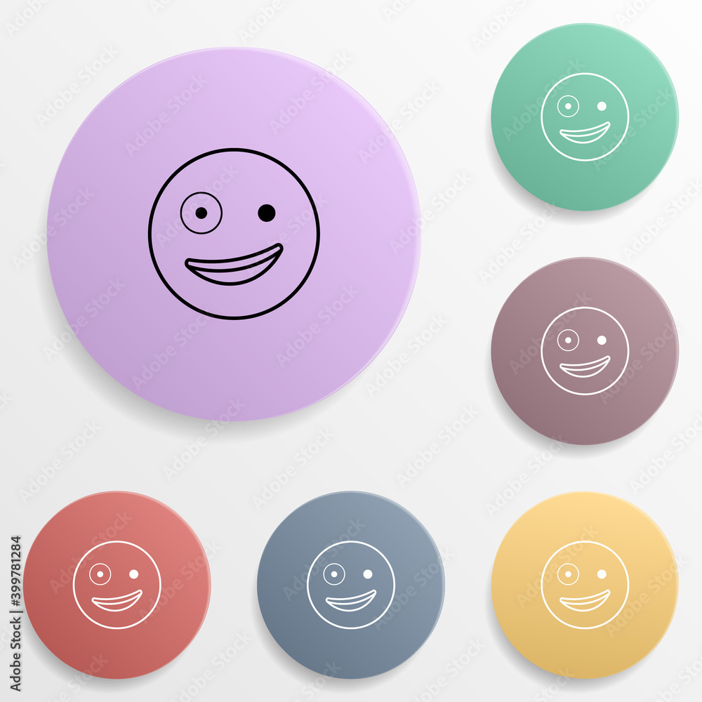 Poster fooled emoji badge color set icon. simple glyph, flat vector of emoji icons for ui and ux, website o