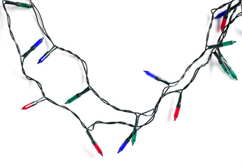 Christmas lights isolated on white background
