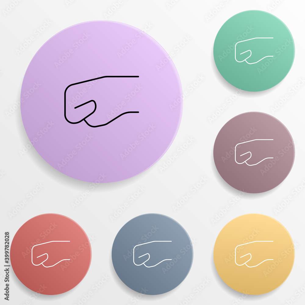 Poster fist emoji badge color set icon. simple glyph, flat vector of emoji icons for ui and ux, website or 