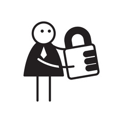 doodle character holding keypad vector 