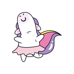 unicorn horse cartoon with skirt vector design