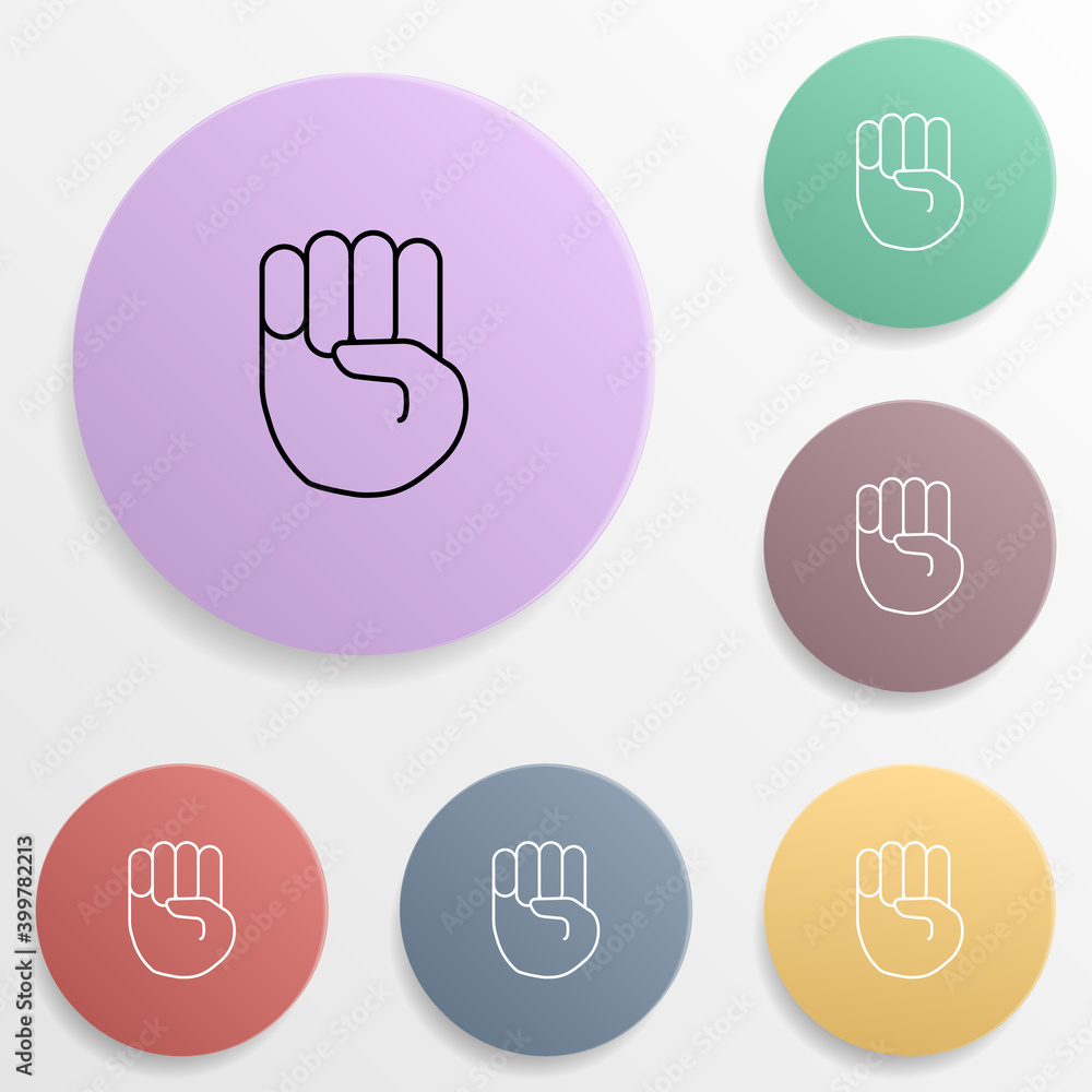 Poster bent fingers emoji badge color set icon. simple glyph, flat vector of emoji icons for ui and ux, web