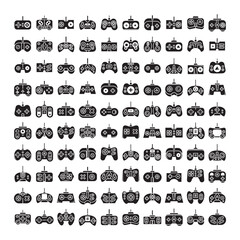 gamepad and game controller icons glyph design