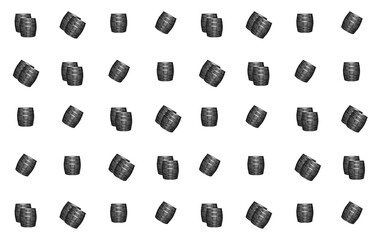 oak barrel pattern in gray tones stands on a white background