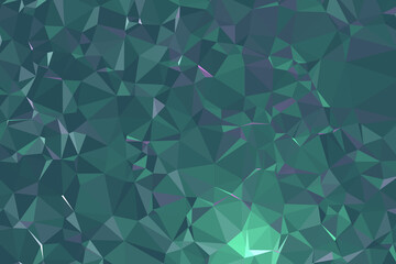Abstract Green Polygonal Space Background. Geometric Polygonal background molecule and communication. Concept of science, chemistry, biology, medicine, technology.