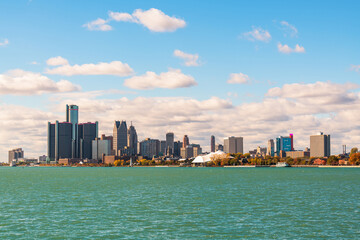 Fototapeta na wymiar Detroit, Michigan, USA Downtown Skyline on the River