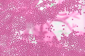 Abstract blurred background of styrofoam background, pink filter effect