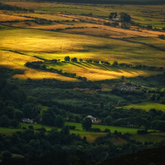 sunset over the hills