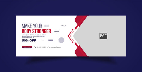 Fitness or gym Facebook timeline cover and web banner template