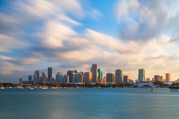 Fototapeta na wymiar Miami, Florida, USA Downtown Skyline on the Water