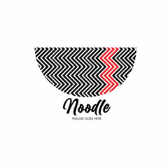 Noodle logo, Food or restaurant design, template, Vector illustration