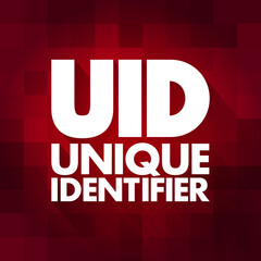 UID - Unique identifier acronym concept background - obrazy, fototapety, plakaty