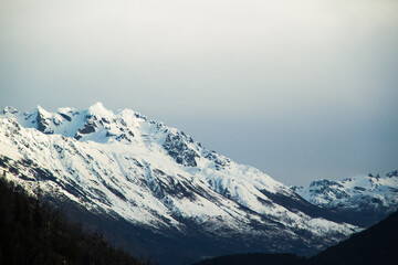 snow covered mountains