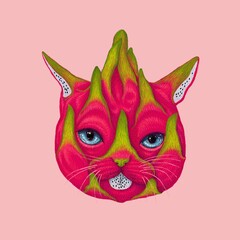 Fototapeta premium Dragon fruit cat