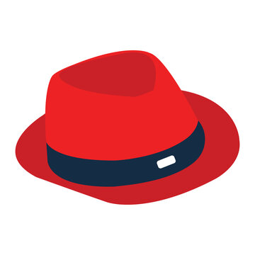 Fine Red Fedora On A White Backdrop